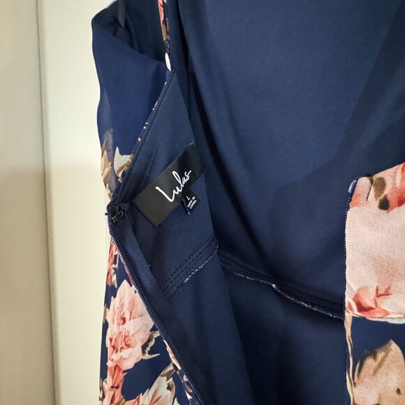 LULUS Reflection Navy Blue Floral Print High-low Dress - Picture 4 of 9